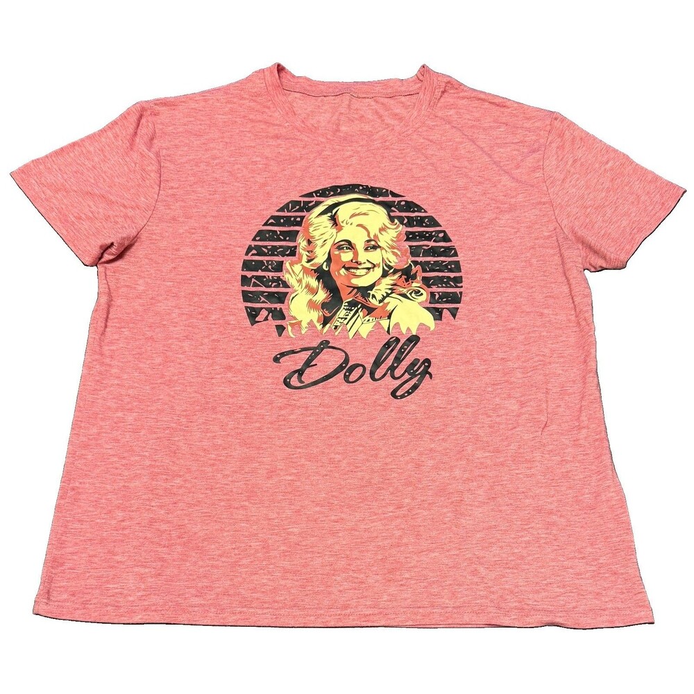 Dolly Parton Retro Vinyl Portrait Graphic T-Shirt Size XXL Heathered Cotton Tee